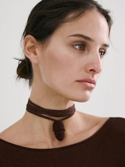Mango Brown Crew Neck Soft Knit Jumper - Image 3 of 8