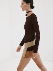Mango Brown Crew Neck Soft Knit Jumper - Image 4 of 8