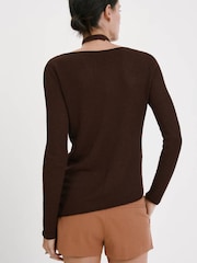 Mango Brown Crew Neck Soft Knit Jumper - Image 5 of 8