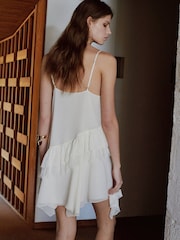 Mango Cream Lace Ruffle Mini Dress - Image 3 of 6