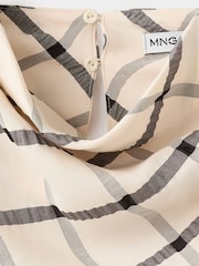 Mango Cream Checked Midi Dress - Image 6 of 7