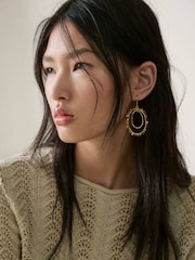 Mango Cream Crochet Knit Tie Sleeve Jumper - Image 4 of 7