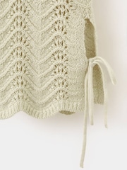Mango Cream Crochet Knit Tie Sleeve Jumper - Image 6 of 7