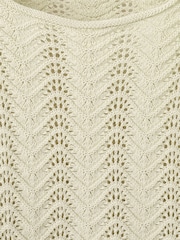Mango Cream Crochet Knit Tie Sleeve Jumper - Image 7 of 7