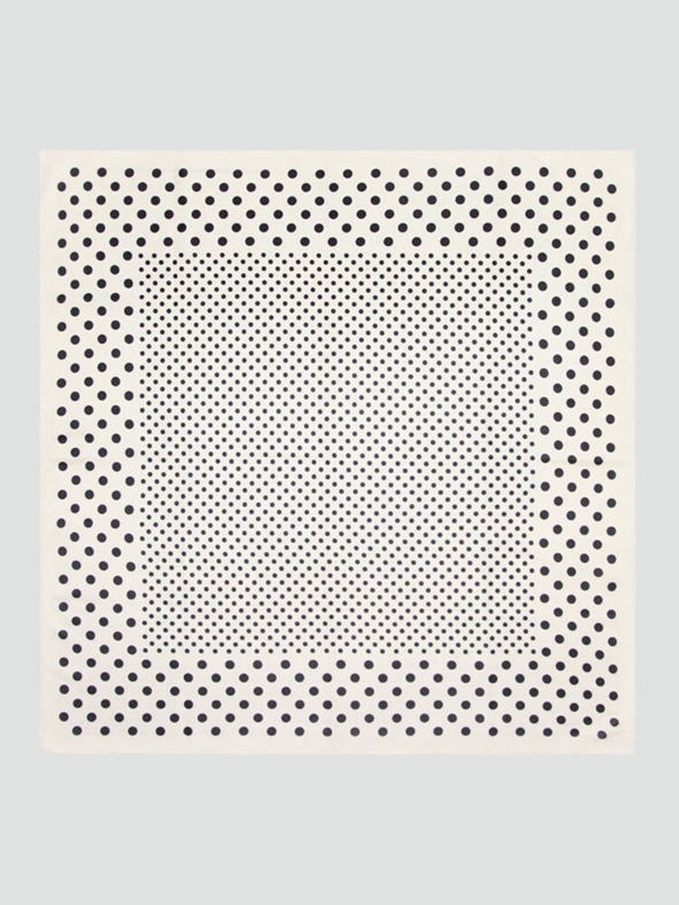 Mango Cream Polka Dot Square Satin Scarf - Image 1 of 3