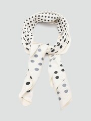 Mango Cream Polka Dot Square Satin Scarf - Image 2 of 3