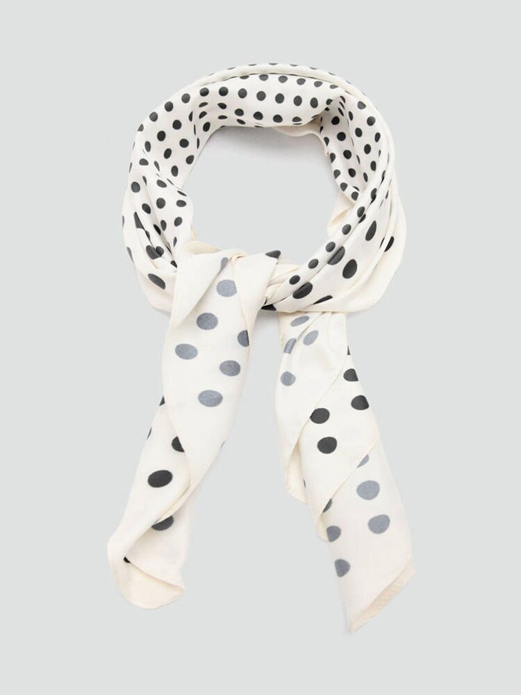 Mango Cream Polka Dot Square Satin Scarf - Image 2 of 3