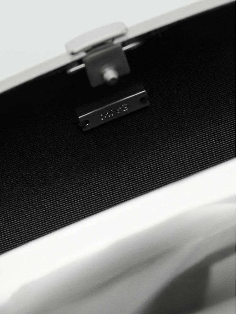 Mango Silver Metallic Finish Structured Handle Bag - Image 6 of 6