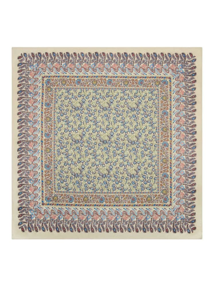 Mango Cream Floral Print Square Satin Scarf - Image 4 of 4