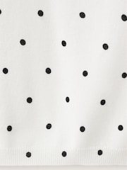 Mango White Polka Dot Knit Vest Top - Image 7 of 7