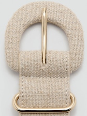 Mango Cream Linen Blent Belt - Image 4 of 5