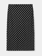 Mango Black Polka Dot Knit Midi Skirt - Image 6 of 8