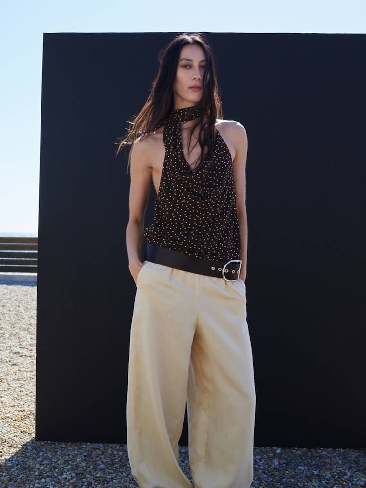 Mango Brown Polka Dot Blouse - Image 2 of 7