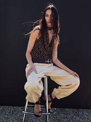 Mango Brown Polka Dot Blouse - Image 4 of 7