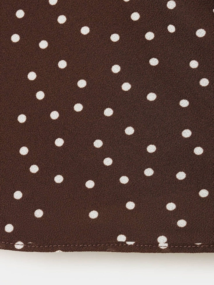 Mango Brown Polka Dot Blouse - Image 7 of 7