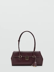 Mango Red Leather Effect Padlock Shoulder Bag - Image 1 of 6
