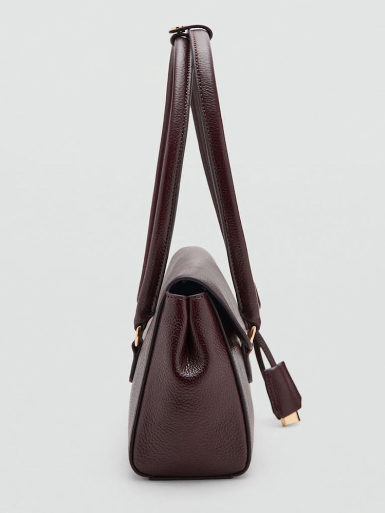 Mango Red Leather Effect Padlock Shoulder Bag - Image 2 of 6