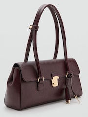 Mango Red Leather Effect Padlock Shoulder Bag - Image 3 of 6