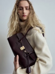 Mango Red Leather Effect Padlock Shoulder Bag - Image 5 of 6