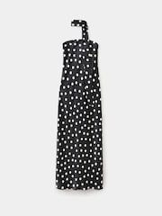 Mango Black Polka Dot Scarf Detail Maxi Dress - Image 5 of 7