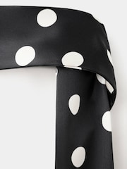 Mango Black Polka Dot Scarf Detail Maxi Dress - Image 7 of 7