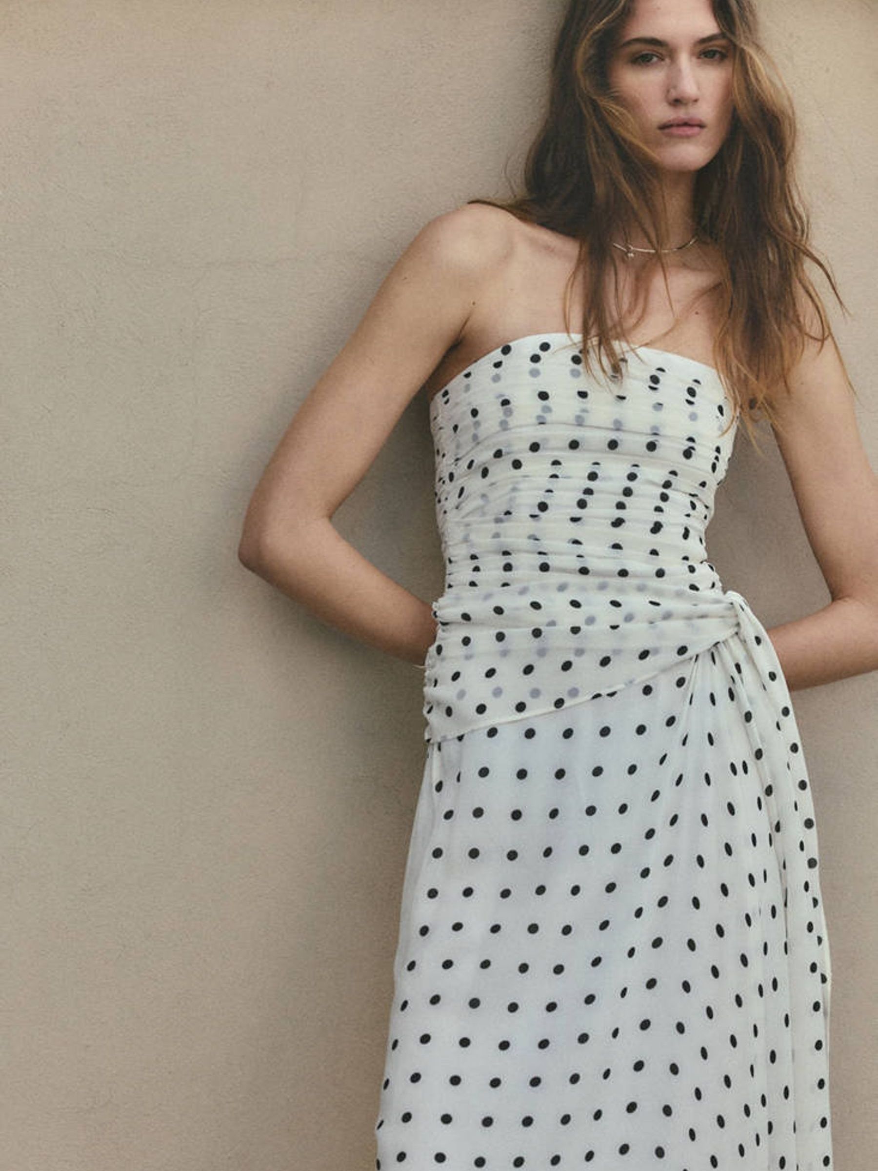Buy Mango White Polka Dot Midi Dress from the Next UK online shop