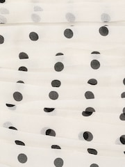 Mango White Polka Dot Midi Dress - Image 5 of 6