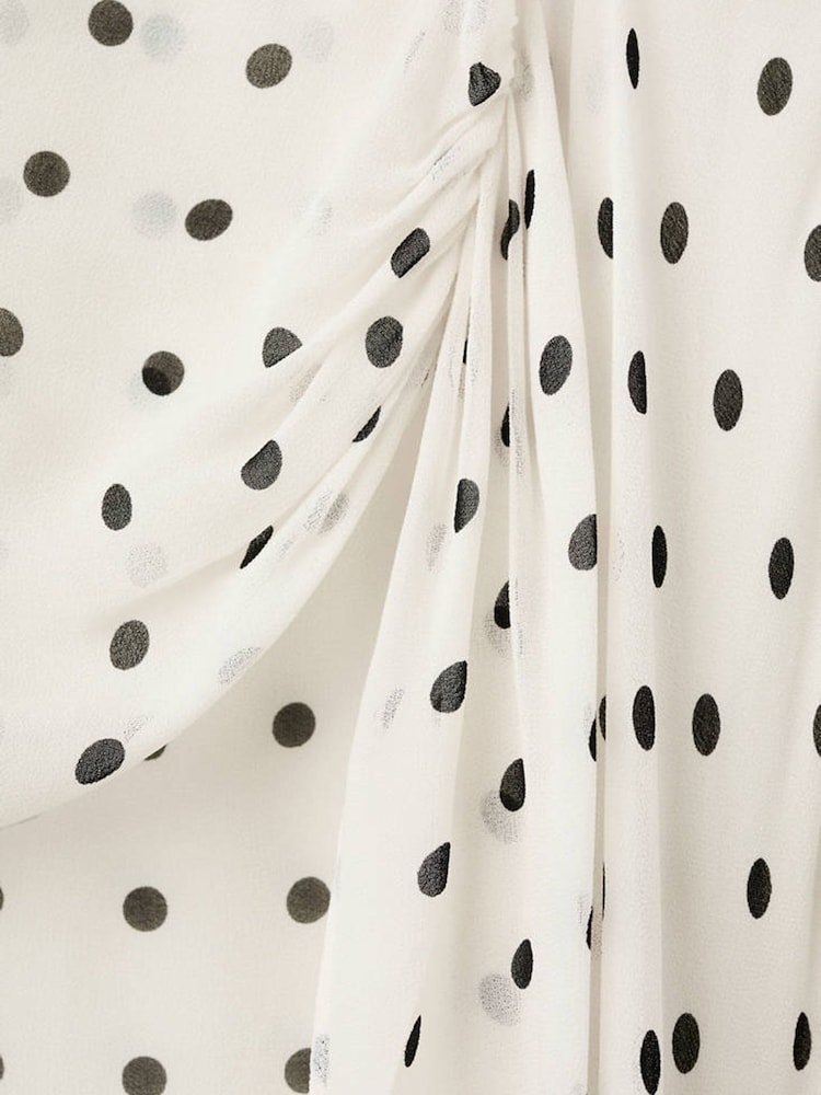 Mango White Polka Dot Midi Dress - Image 6 of 6 Mango White Polka Dot Midi Dress - Image 6 of 6