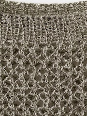 Mango Nude Textured Crew Neck Knitted Jumper - Image 6 of 7