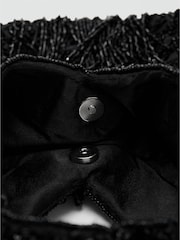 Mango Black Beaded Fringe Handbag - Image 4 of 4