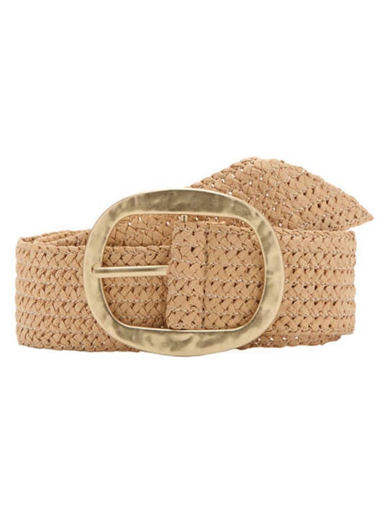Mango Cream Straw Weave Buckle Belt - Image 5 of 5