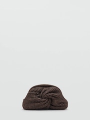 Mango Brown Straw Weave Envelope Clutch Bag - Image 1 of 6