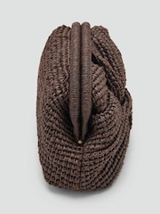Mango Brown Straw Weave Envelope Clutch Bag - Image 4 of 6