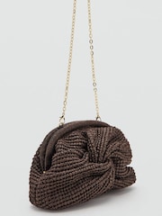 Mango Brown Straw Weave Envelope Clutch Bag - Image 5 of 6