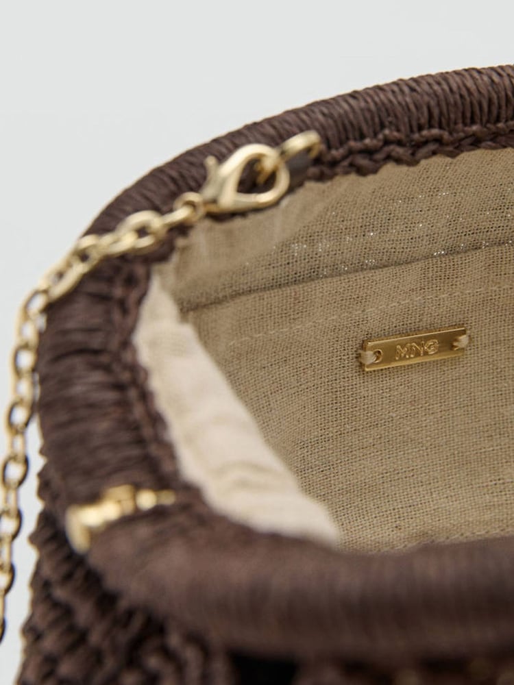 Mango Brown Straw Weave Envelope Clutch Bag - Image 6 of 6