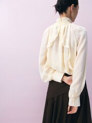 Mango Cream High Neck Blouse - Image 2 of 8