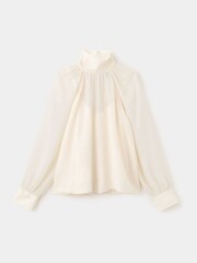 Mango Cream High Neck Blouse - Image 6 of 8