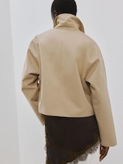 Mango Cream Button Through Collared Trench Jacket - Image 2 of 7