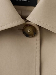 Mango Cream Button Through Collared Trench Jacket - Image 6 of 7
