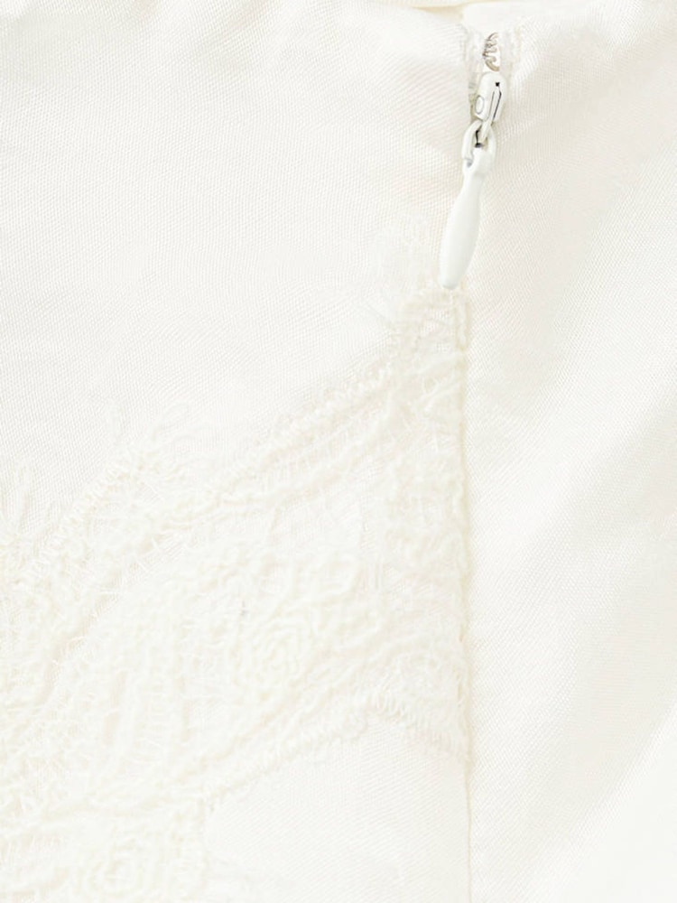 Mango White Lace Trim Skirt - Image 8 of 8