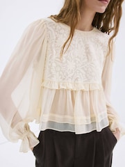 Mango Yellow Ruffle Blouse - Image 3 of 7