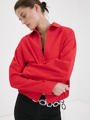 Mango Red Bomber Jacket - Image 1 of 8
