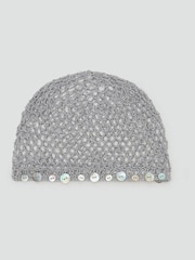 Mango Grey Woven Beaded Hat - Image 2 of 4