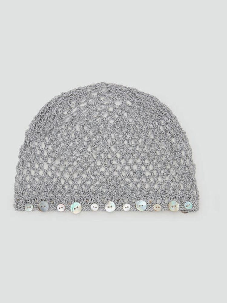 Mango Grey Woven Beaded Hat - Image 2 of 4