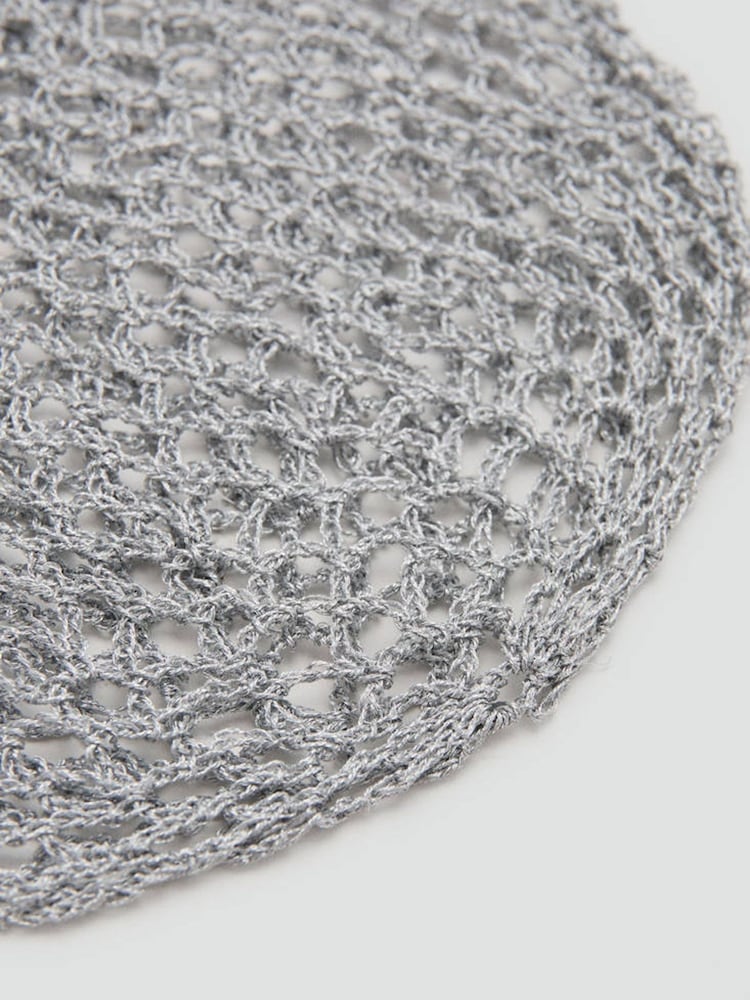 Mango Grey Woven Beaded Hat - Image 4 of 4