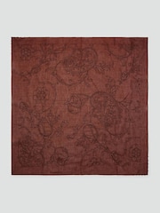 Mango Orange Beaded Printed Square Scarf - Image 2 of 3