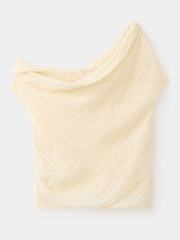 Mango Cream Slash Neck Cape Detail Blouse - Image 5 of 7