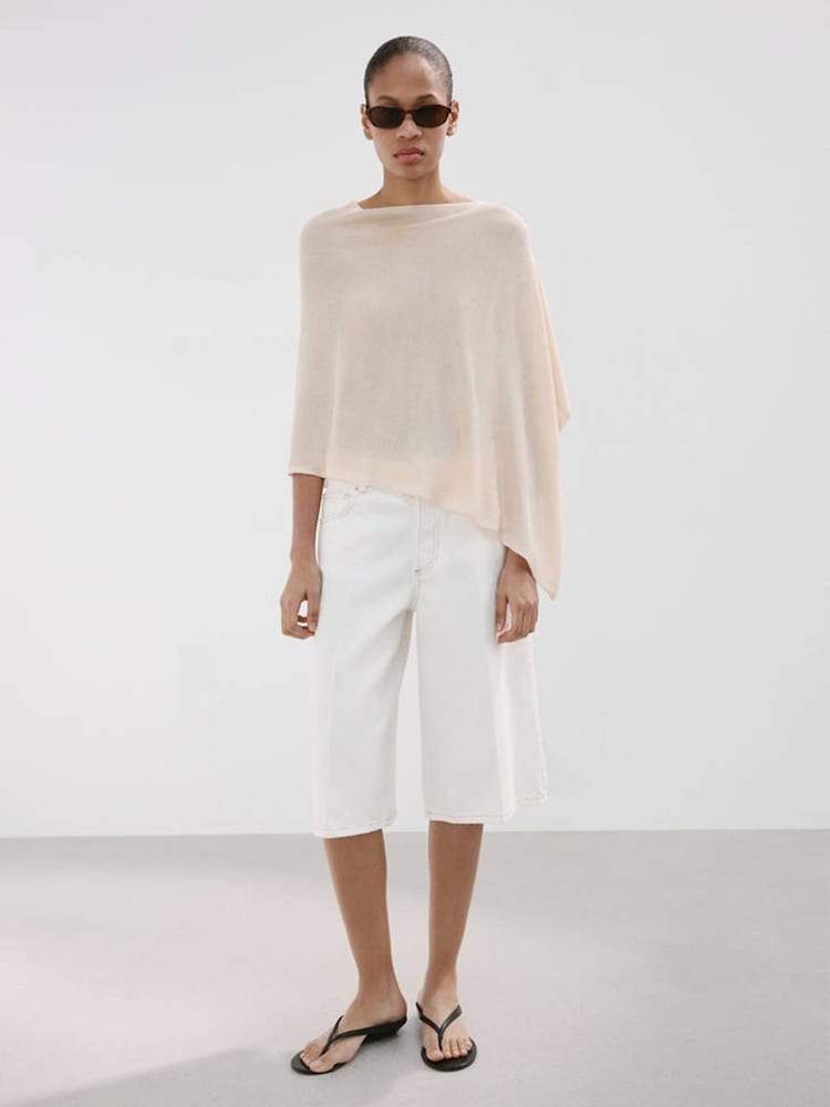 Mango Yellow Lightweight Knitted Cape Top - Image 1 of 7