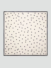 Mango Black Polka Dot Square Satin Scarf - Image 1 of 4