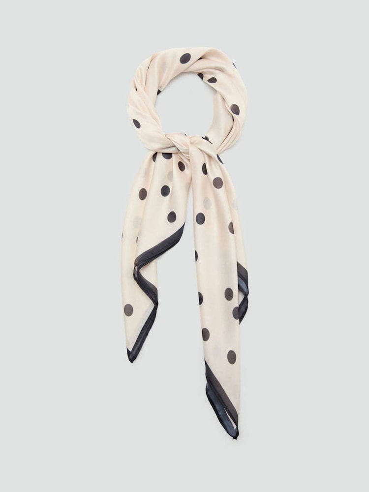 Mango Black Polka Dot Square Satin Scarf - Image 2 of 4